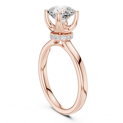 Cushion Hidden Halo Lab Grown Diamond Engagement Ring