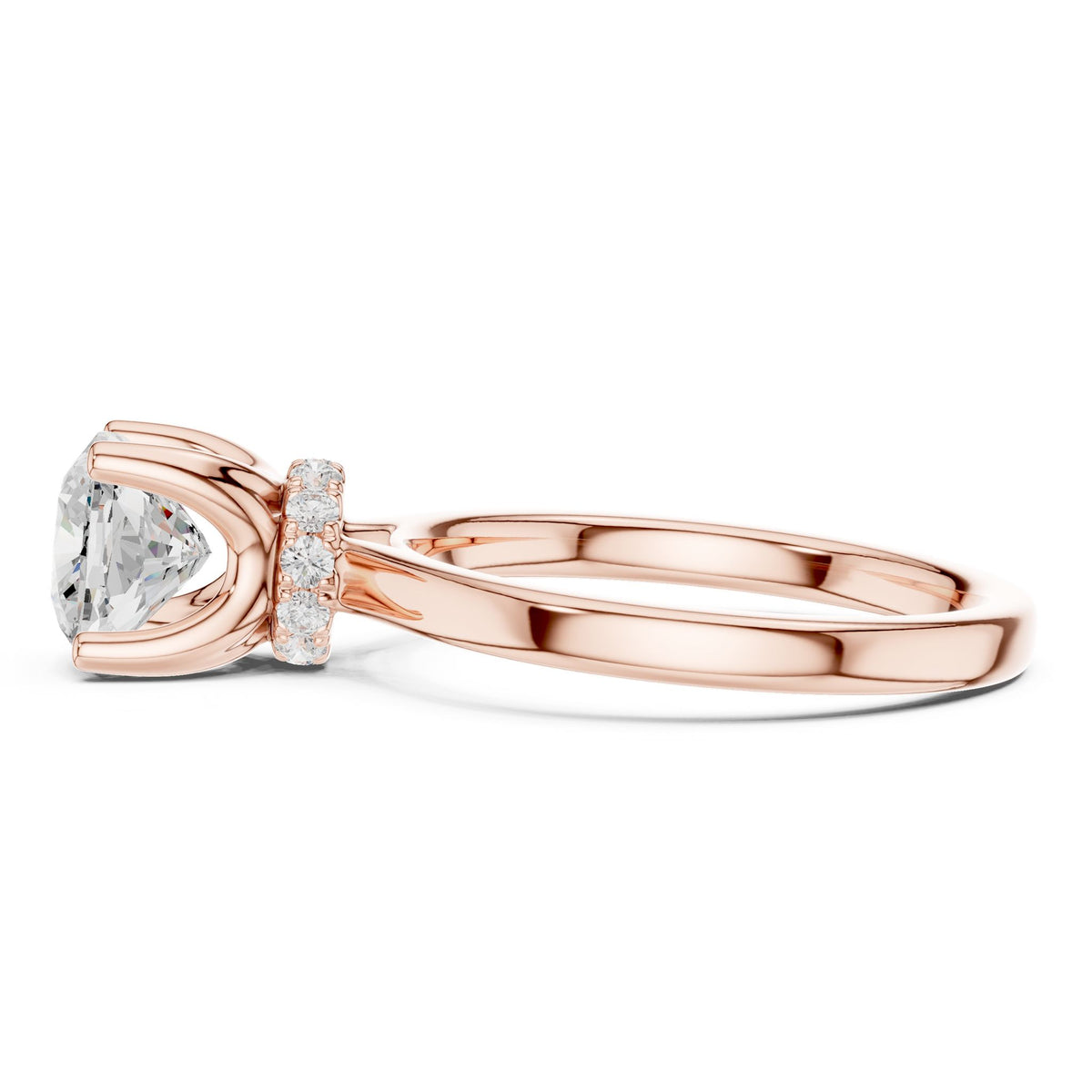Cushion Hidden Halo Lab Grown Diamond Engagement Ring