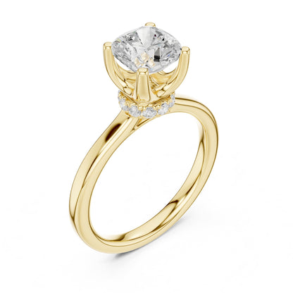 Cushion Hidden Halo Lab Grown Diamond Engagement Ring