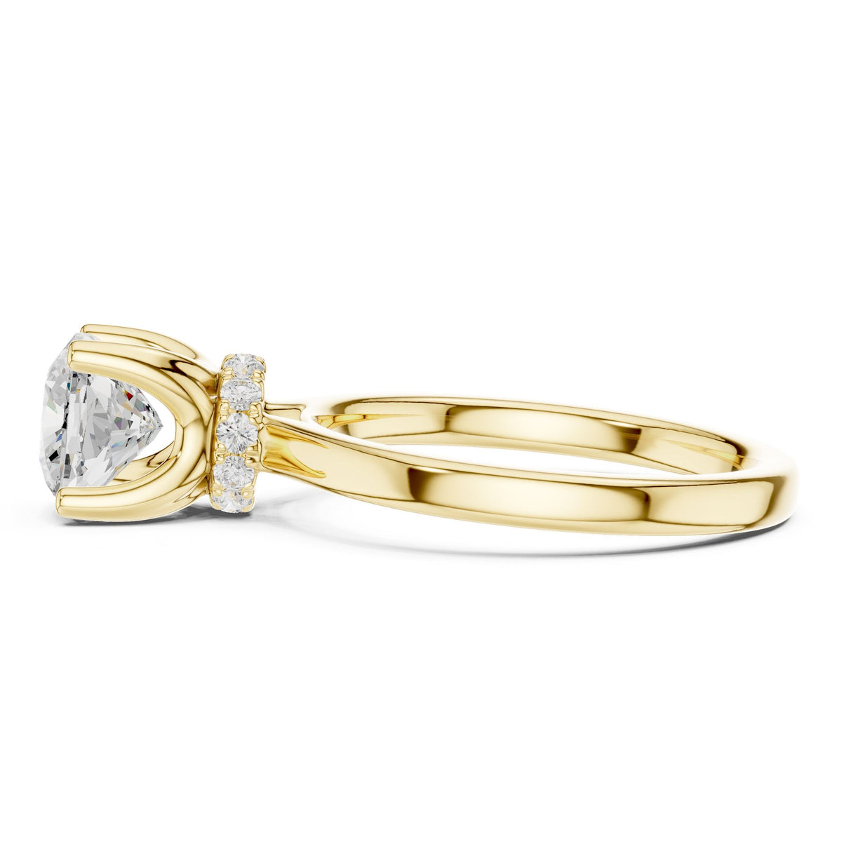 Cushion Hidden Halo Lab Grown Diamond Engagement Ring