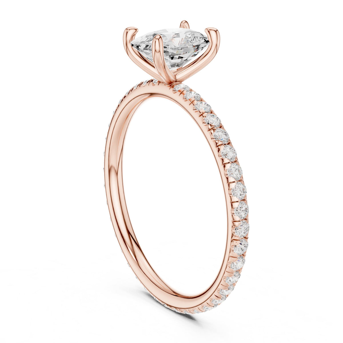 Cushion Pave Lab Grown Diamond Engagement Ring