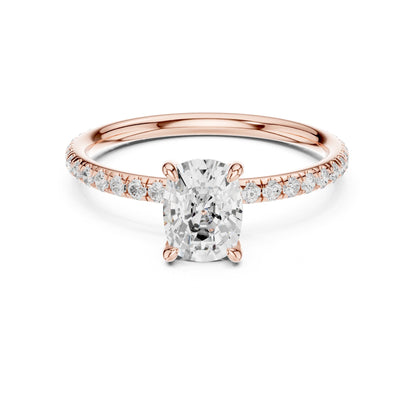 Cushion Pave Lab Grown Diamond Engagement Ring
