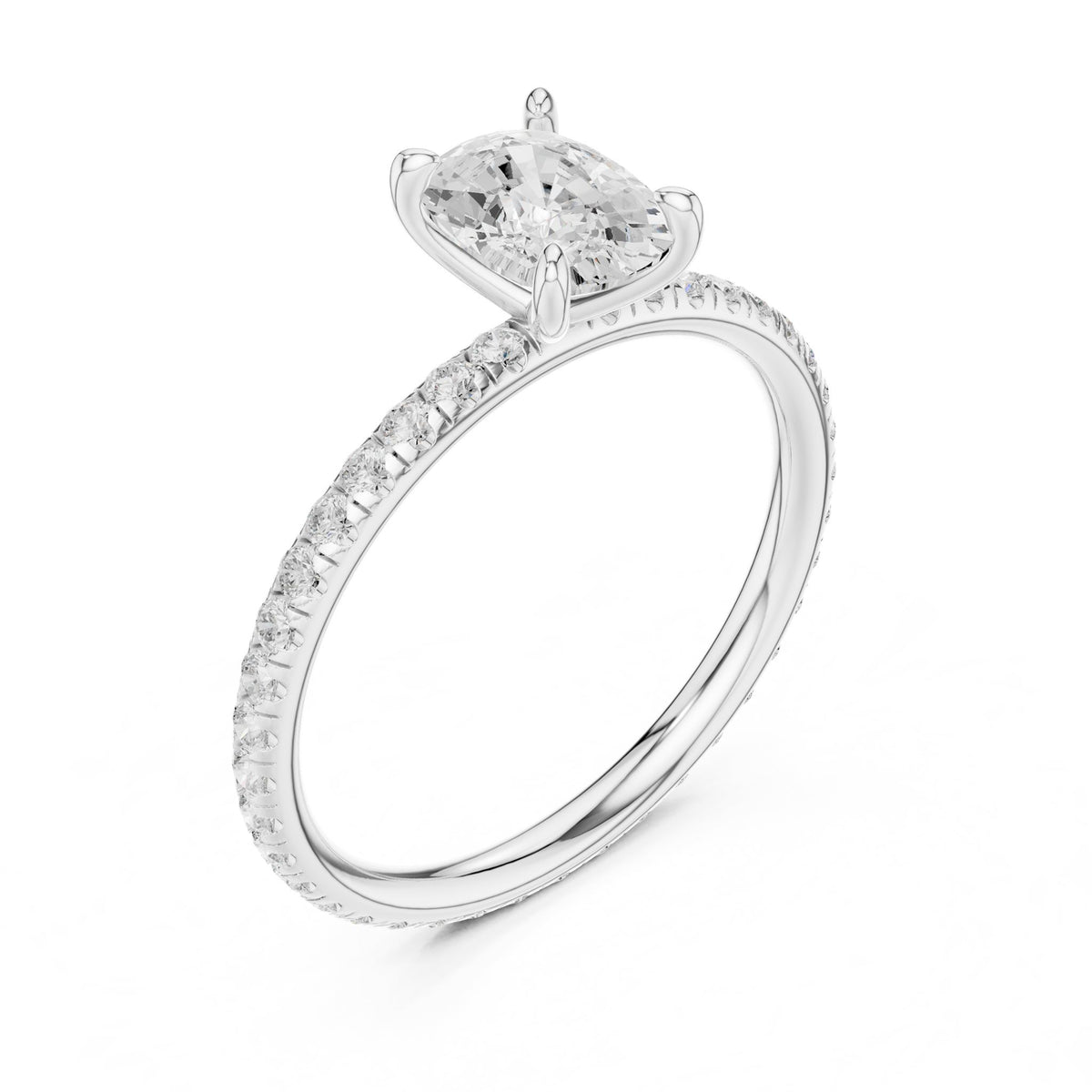 Cushion Pave Lab Grown Diamond Engagement Ring