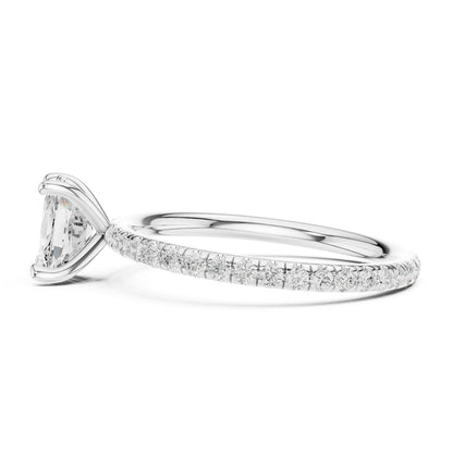 Cushion Pave Lab Grown Diamond Engagement Ring