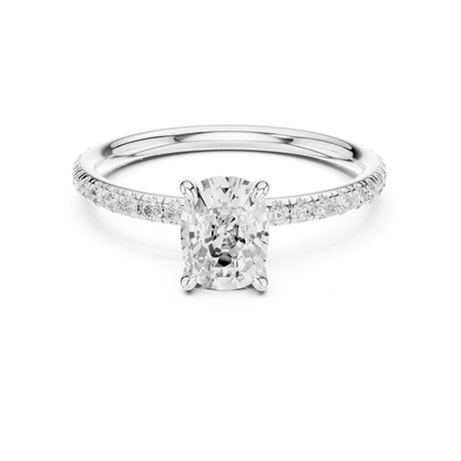Cushion Pave Lab Grown Diamond Engagement Ring