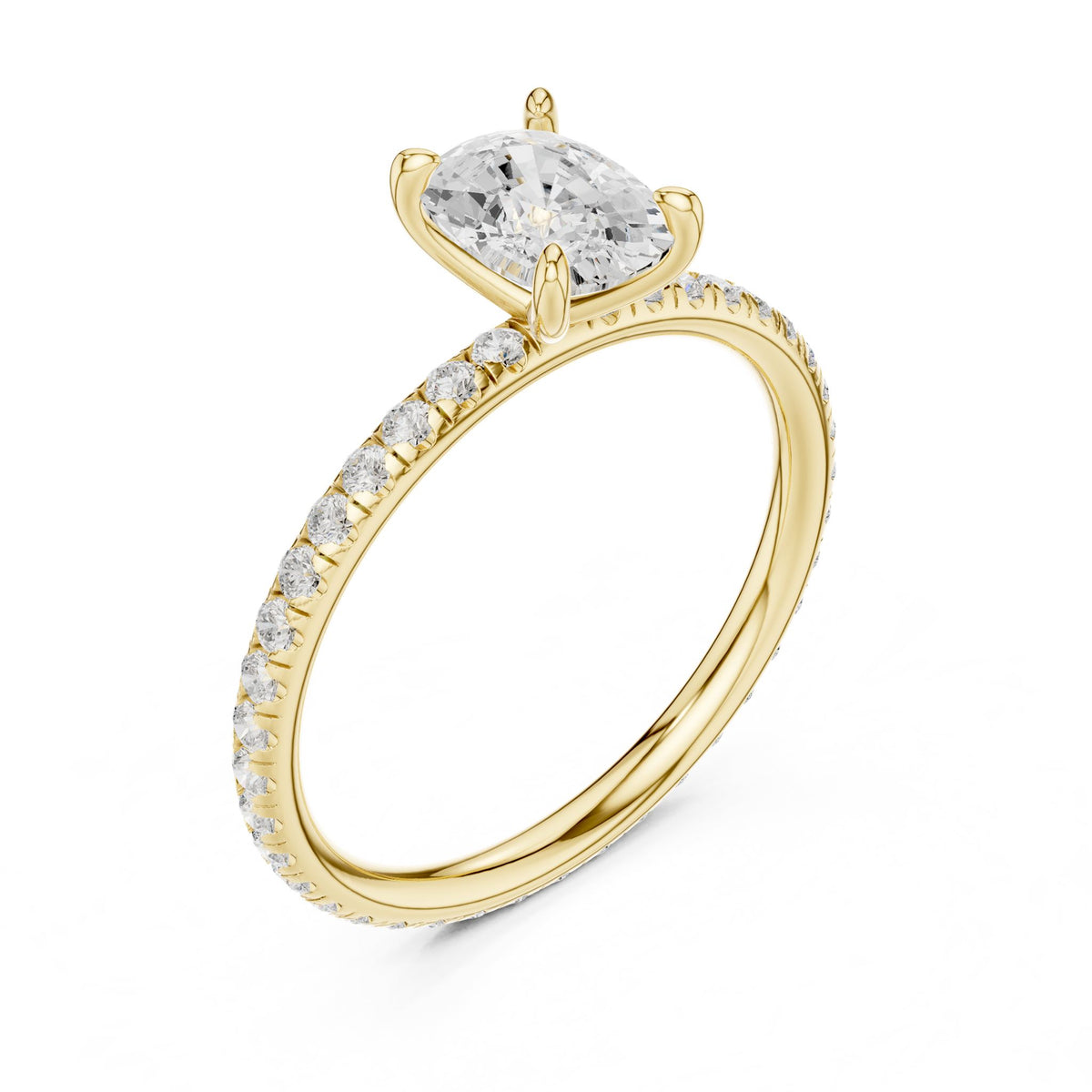 Cushion Pave Lab Grown Diamond Engagement Ring