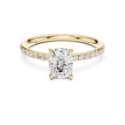 Cushion Pave Lab Grown Diamond Engagement Ring