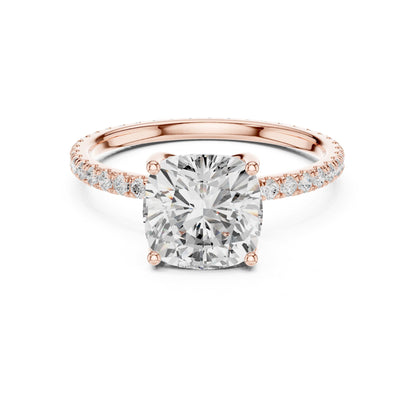 Cushion Pave Lab Grown Diamond Engagement Ring
