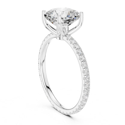 Cushion Pave Lab Grown Diamond Engagement Ring