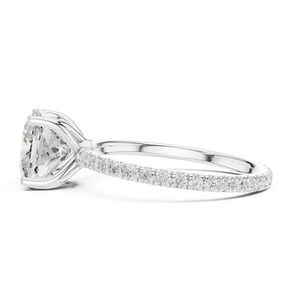 Cushion Pave Lab Grown Diamond Engagement Ring