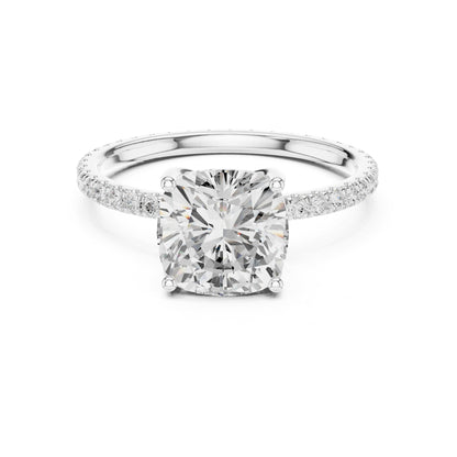 Cushion Pave Lab Grown Diamond Engagement Ring