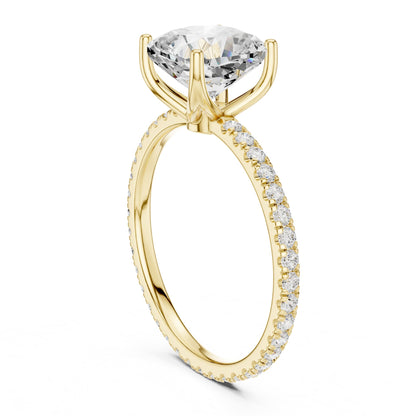 Cushion Pave Lab Grown Diamond Engagement Ring