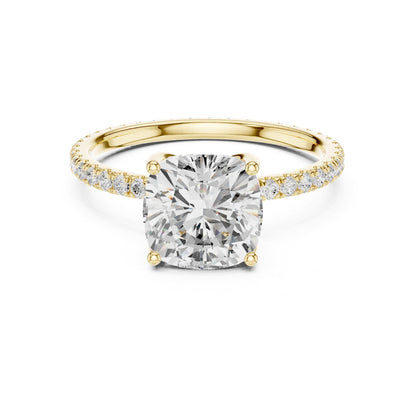 Cushion Pave Lab Grown Diamond Engagement Ring
