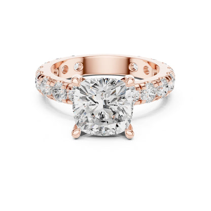Cushion Pave Lab Grown Diamond Engagement Ring