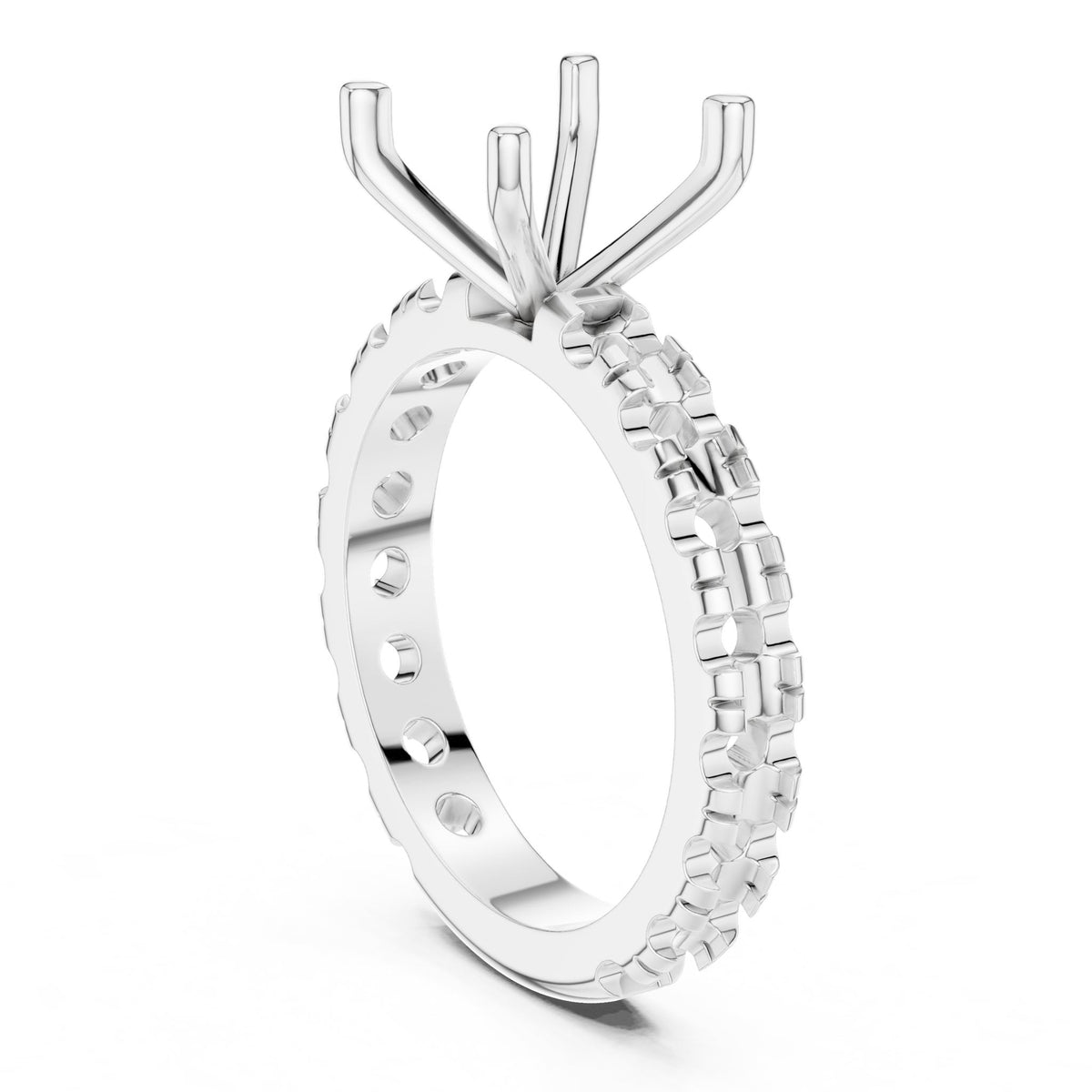 Cushion Pave Lab Grown Diamond Engagement Ring