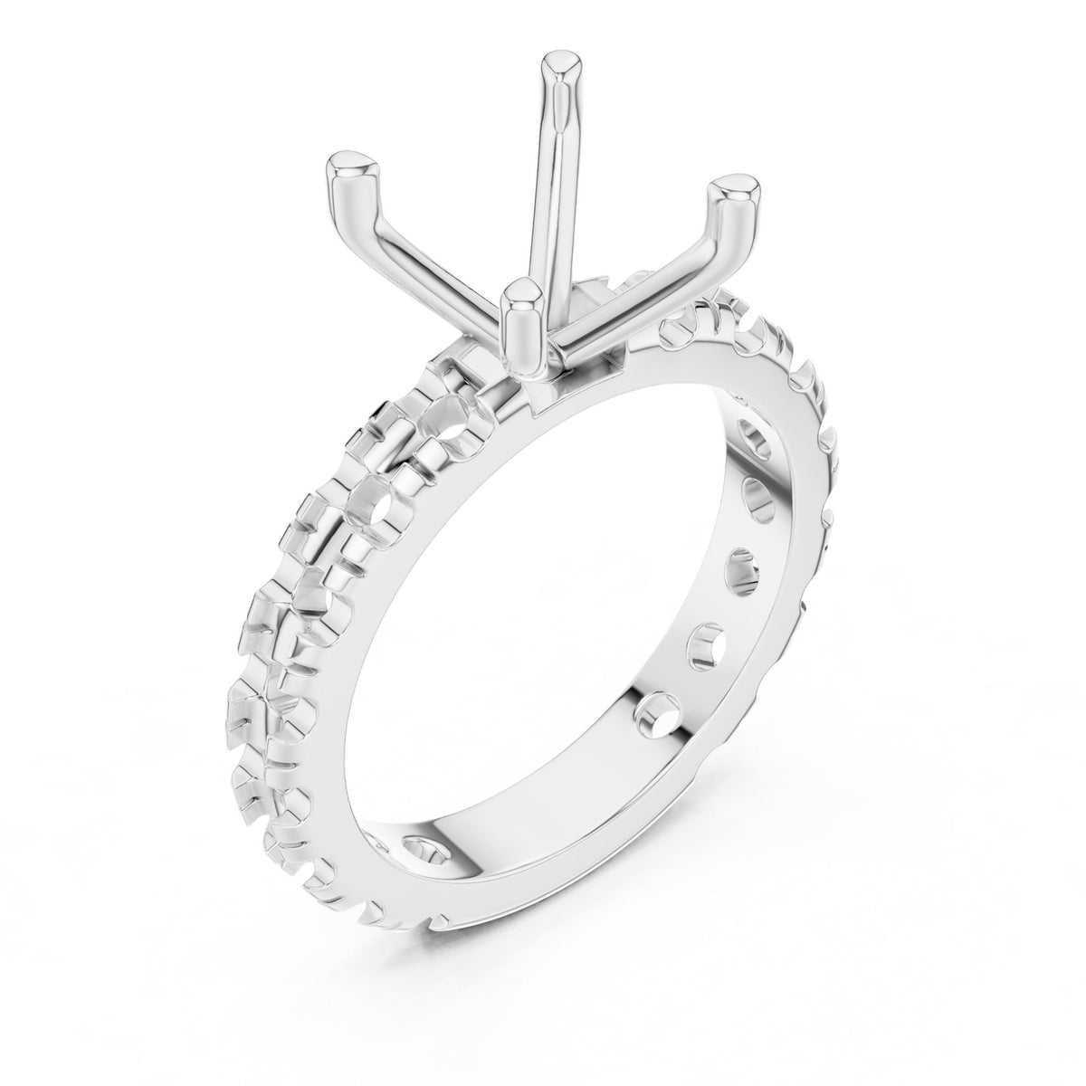 Cushion Pave Lab Grown Diamond Engagement Ring