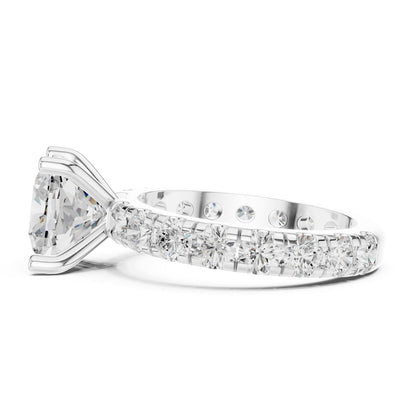 Cushion Pave Lab Grown Diamond Engagement Ring