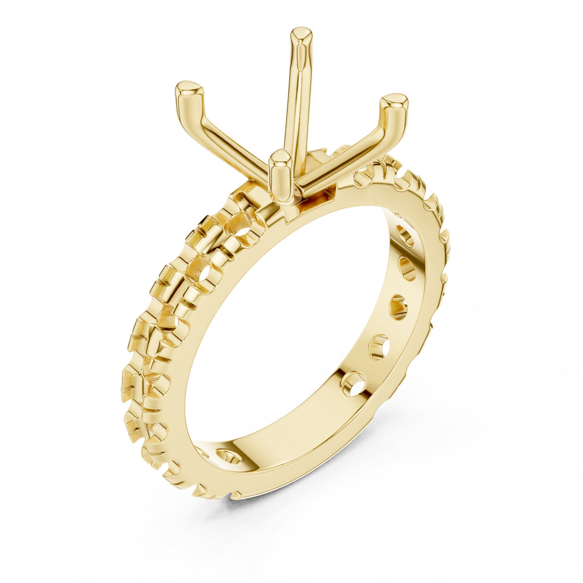 Cushion Pave Lab Grown Diamond Engagement Ring