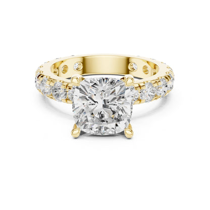 Cushion Pave Lab Grown Diamond Engagement Ring