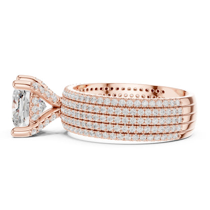 Cushion Pave Lab Grown Diamond Engagement Ring
