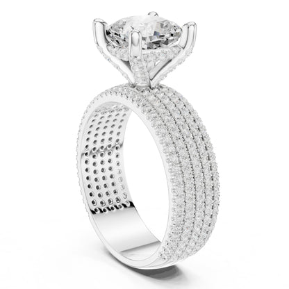 Cushion Pave Lab Grown Diamond Engagement Ring