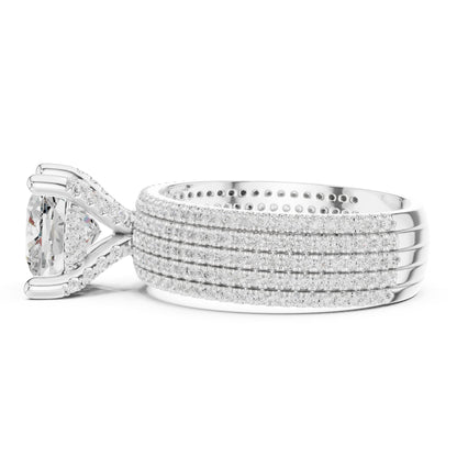Cushion Pave Lab Grown Diamond Engagement Ring