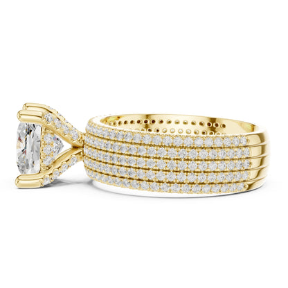 Cushion Pave Lab Grown Diamond Engagement Ring