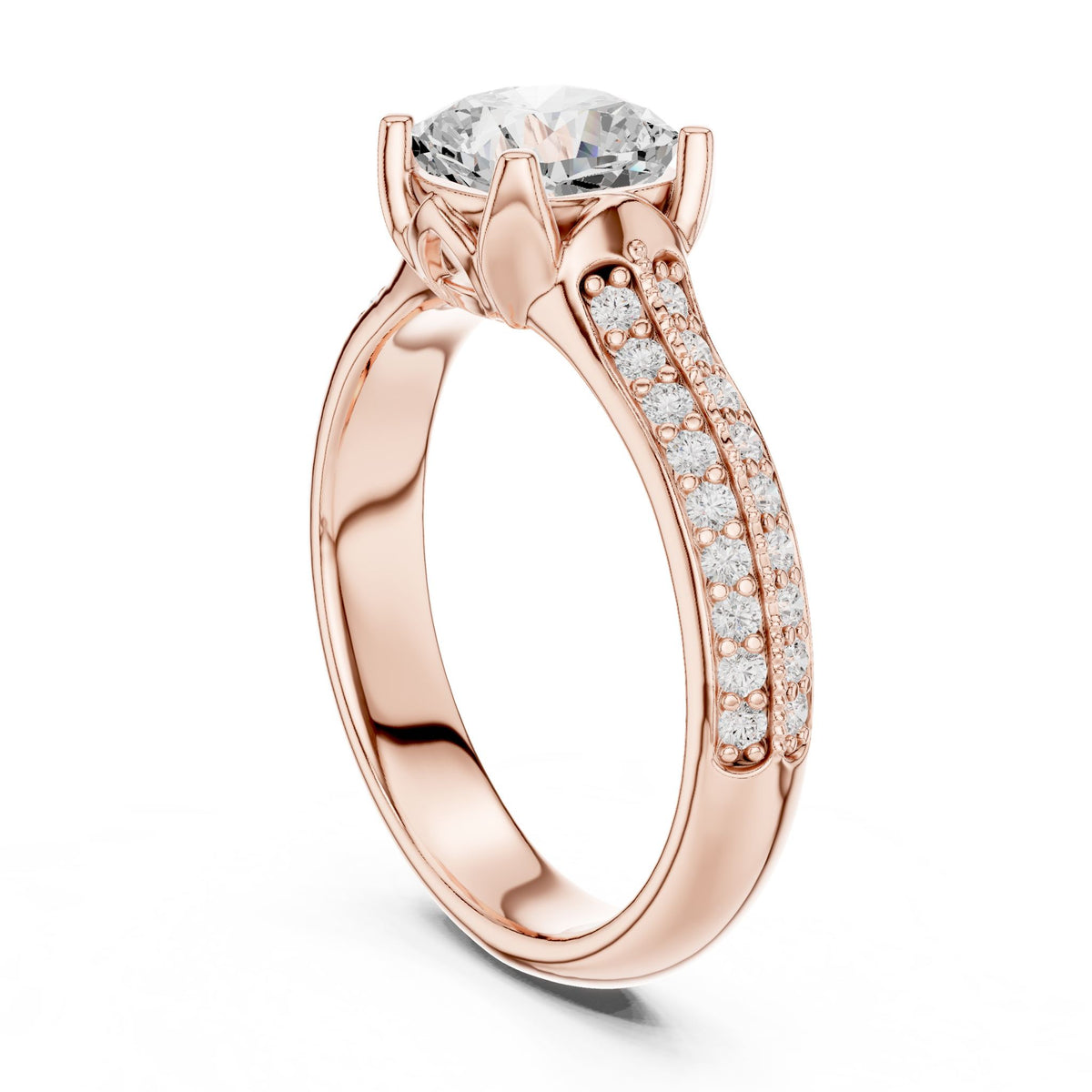 Cushion Pave Lab Grown Diamond Engagement Ring