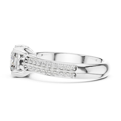 Cushion Pave Lab Grown Diamond Engagement Ring