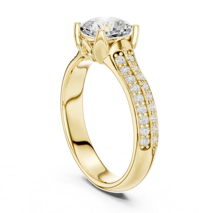 Cushion Pave Lab Grown Diamond Engagement Ring
