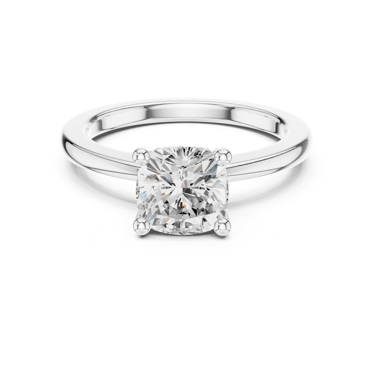 Cushion Solitaire Lab Grown Diamond Engagement Ring