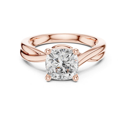 Cushion Solitaire Lab Grown Diamond Engagement Ring