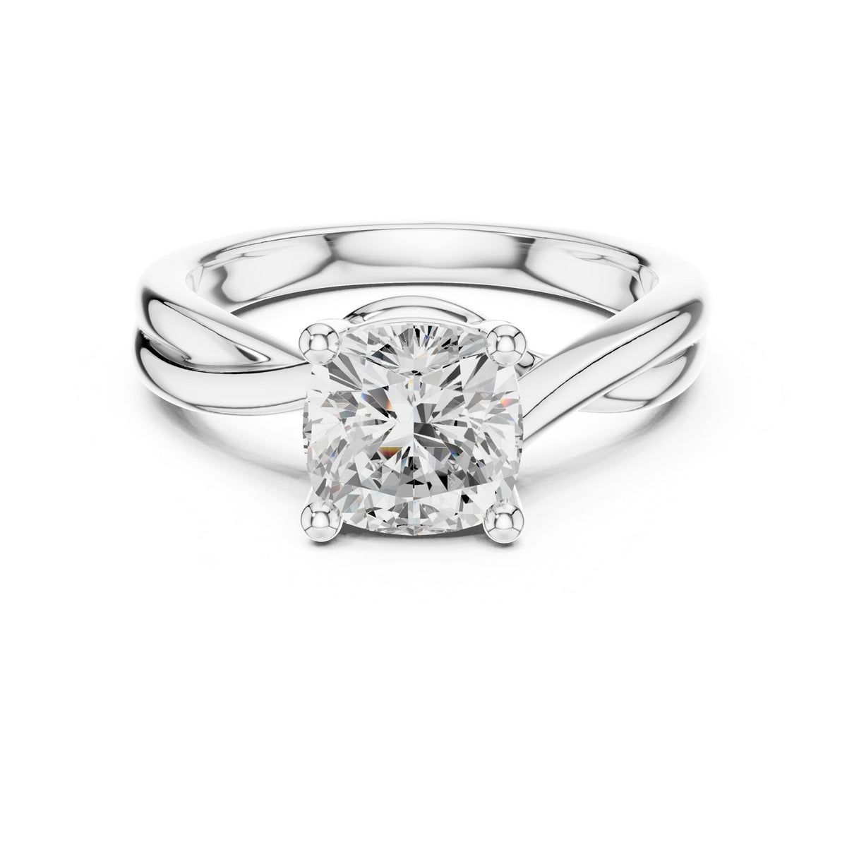 Cushion Solitaire Lab Grown Diamond Engagement Ring