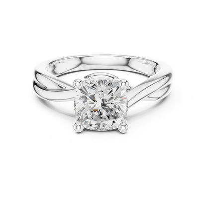 Cushion Solitaire Lab Grown Diamond Engagement Ring