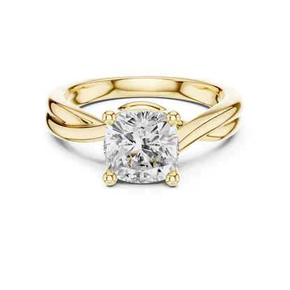 Cushion Solitaire Lab Grown Diamond Engagement Ring