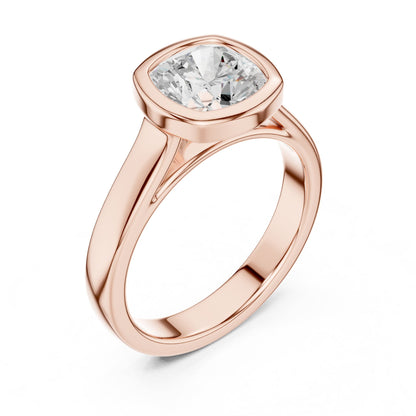 Cushion Solitaire Lab Grown Diamond Engagement Ring