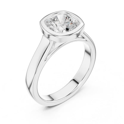 Cushion Solitaire Lab Grown Diamond Engagement Ring
