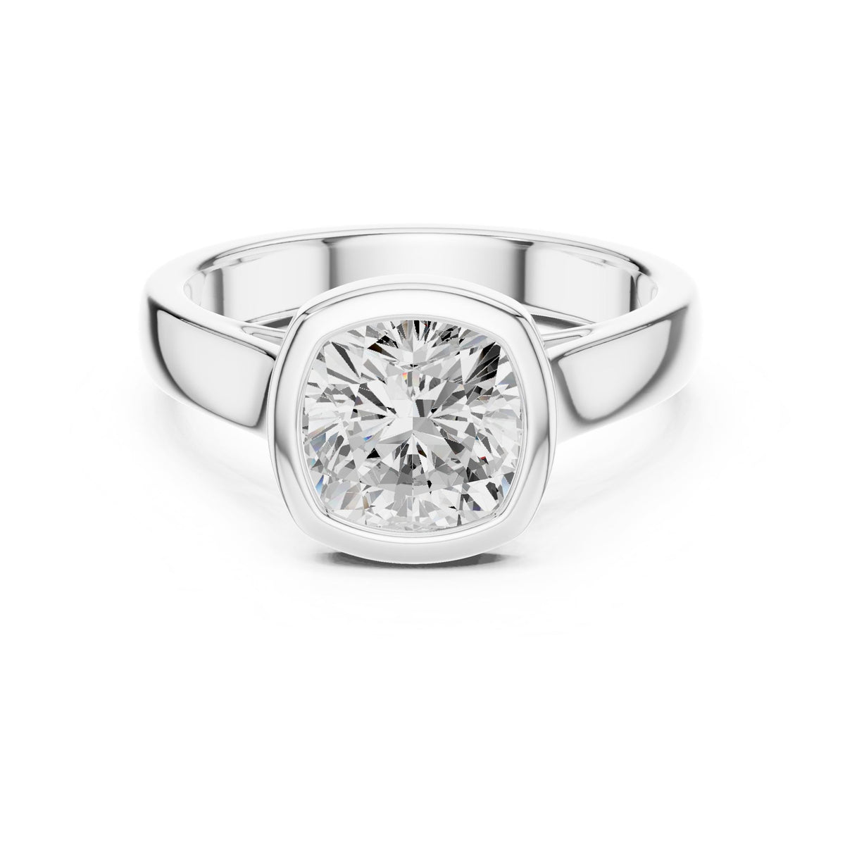 Cushion Solitaire Lab Grown Diamond Engagement Ring