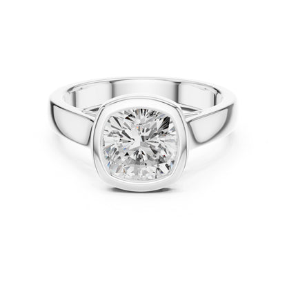 Cushion Solitaire Lab Grown Diamond Engagement Ring