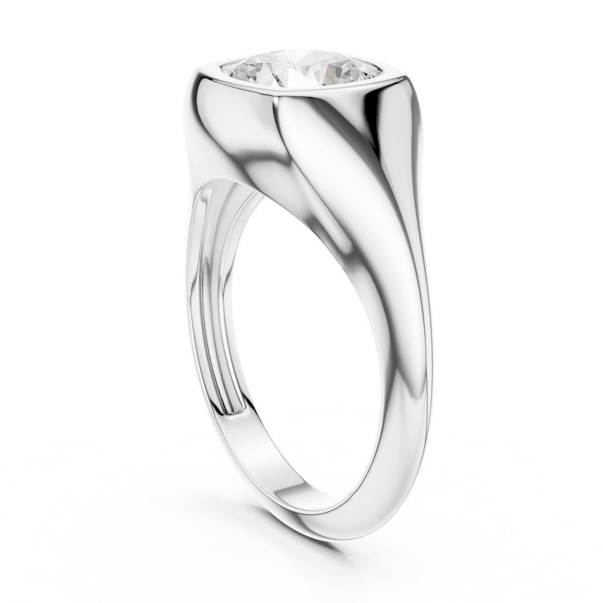 Cushion Solitaire Lab Grown Diamond Engagement Ring