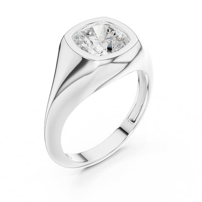 Cushion Solitaire Lab Grown Diamond Engagement Ring