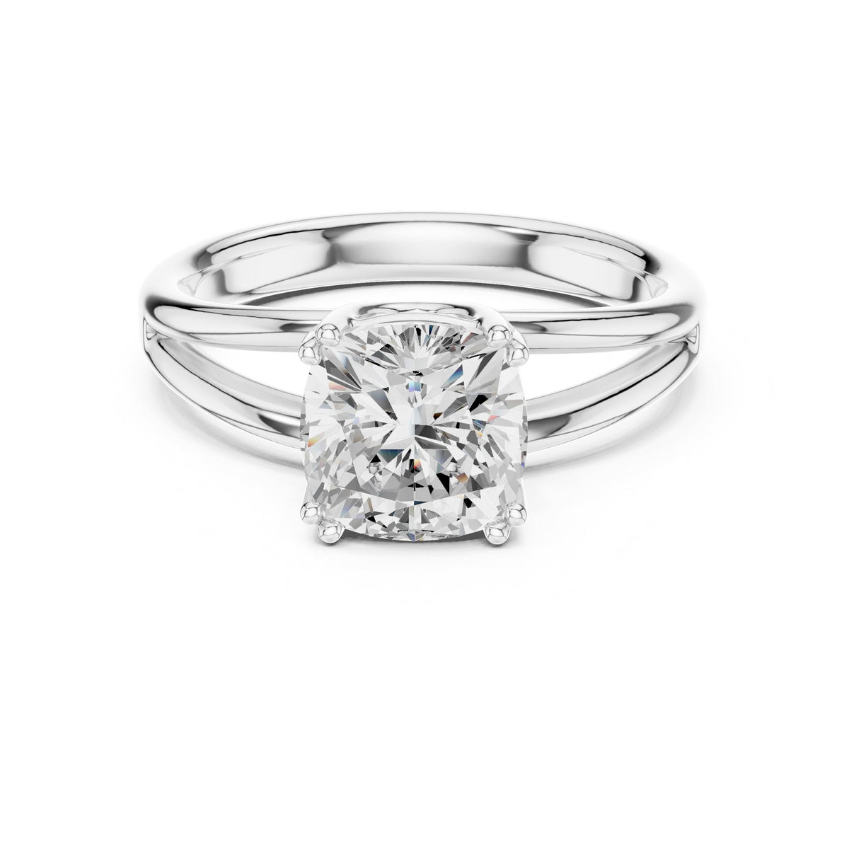 Cushion Solitaire Lab Grown Diamond Engagement Ring