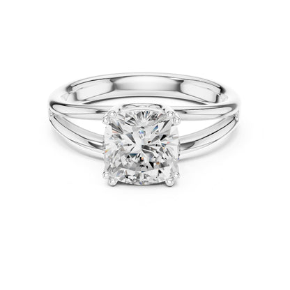 Cushion Solitaire Lab Grown Diamond Engagement Ring