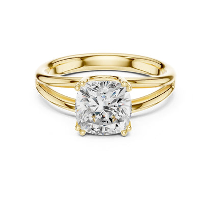Cushion Solitaire Lab Grown Diamond Engagement Ring