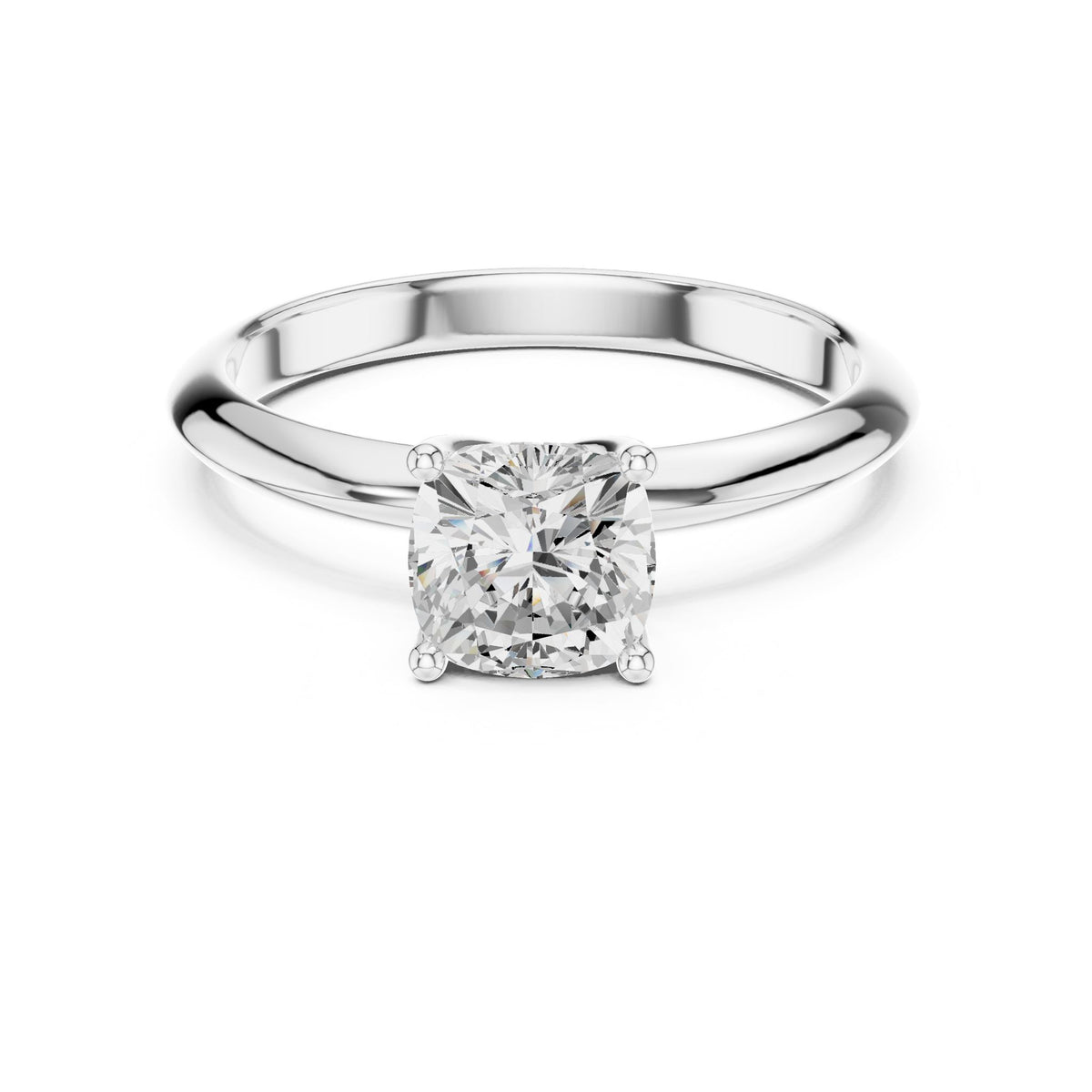 Cushion Solitaire Lab Grown Diamond Engagement Ring