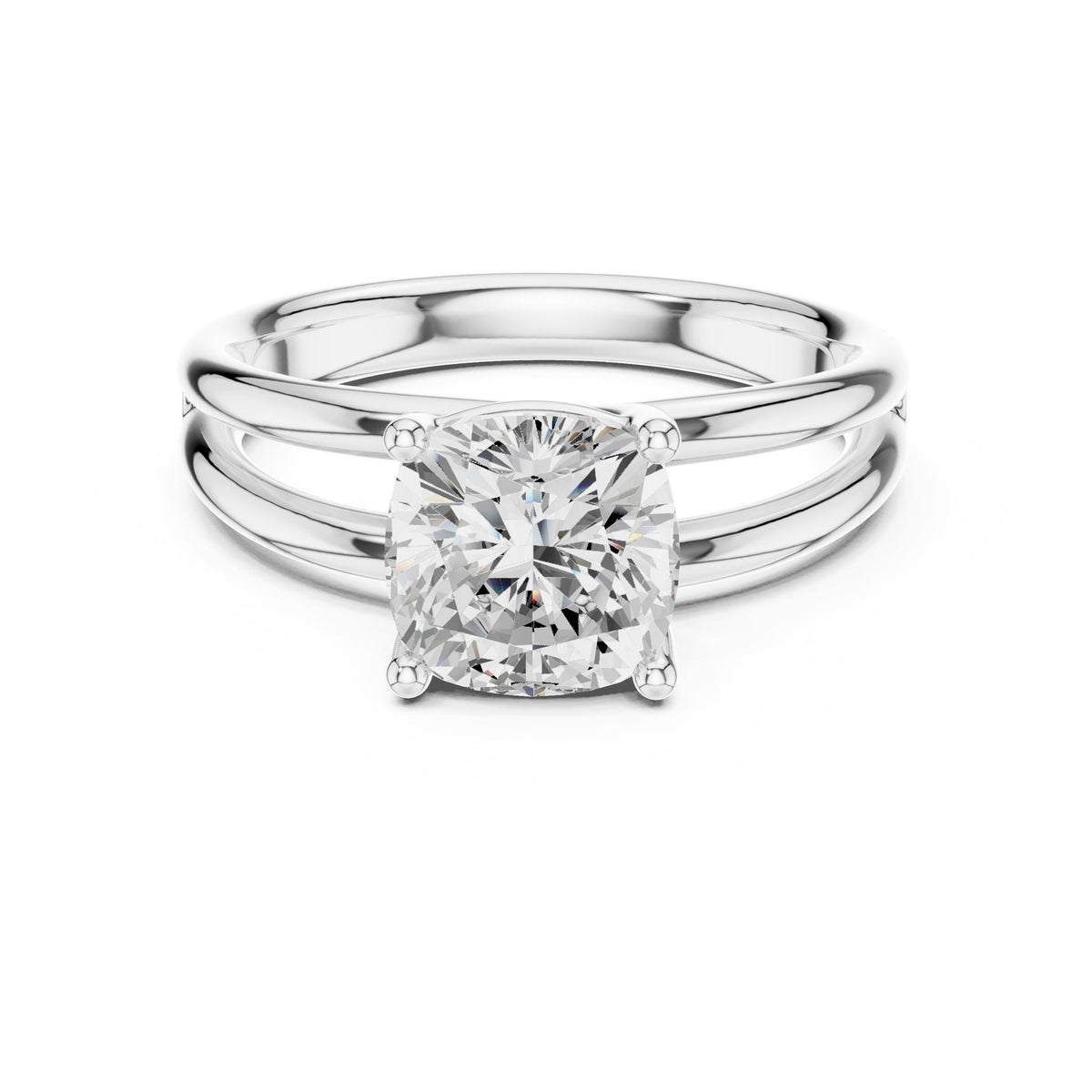 Cushion Solitaire Lab Grown Diamond Engagement Ring