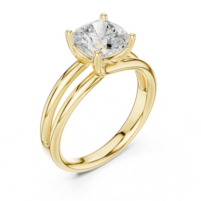 Cushion Solitaire Lab Grown Diamond Engagement Ring