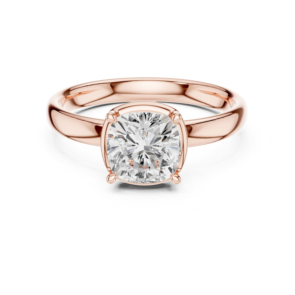 Cushion Solitaire Lab Grown Diamond Engagement Ring