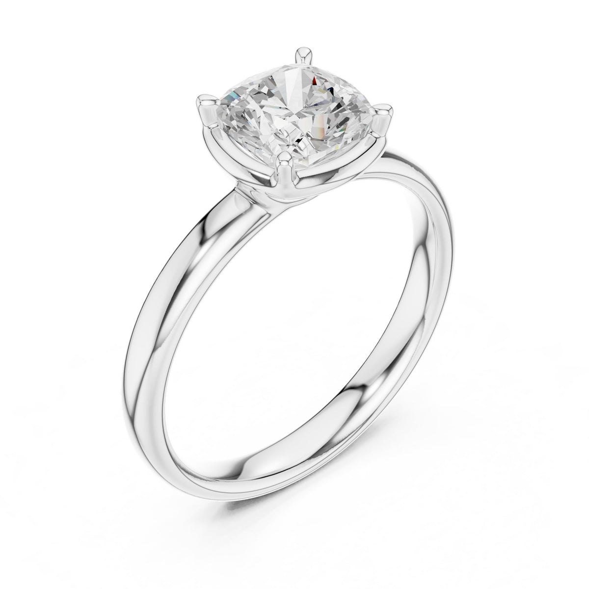 Cushion Solitaire Lab Grown Diamond Engagement Ring