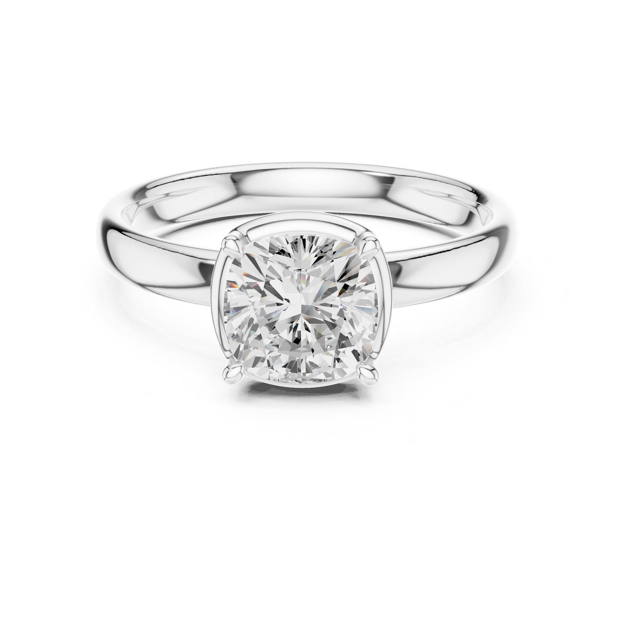 Cushion Solitaire Lab Grown Diamond Engagement Ring